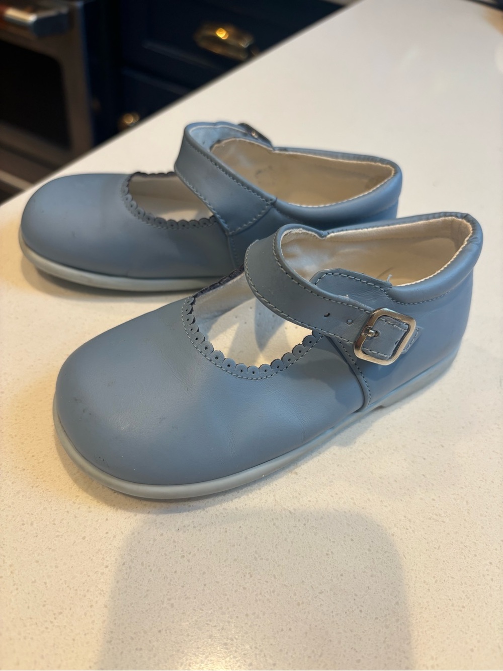 La Coqueta Dusty Blue Mary Jane Shoes size 8 or EU 24 - Picture 5 of 11